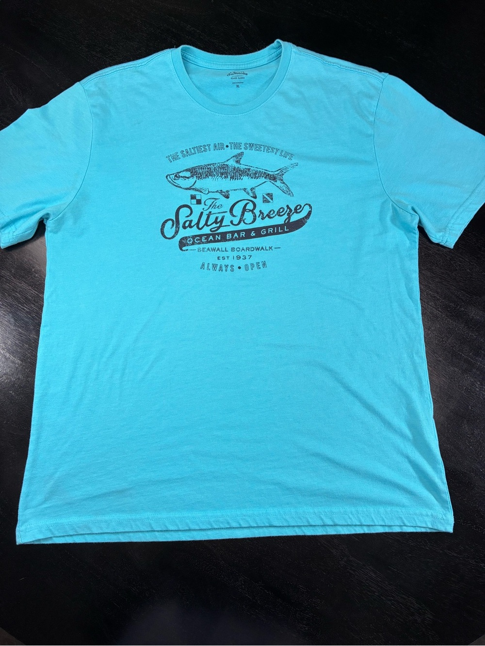 Izod Men's Aqua Blue 'Salty Breeze' Graphic Tee